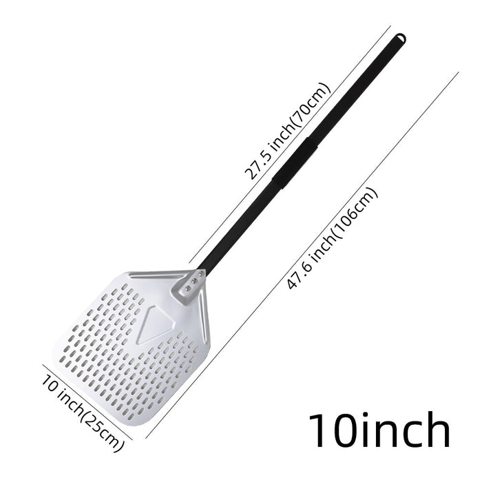 Anygleam Pizza Shovel 25cm X 106cm Silver for Perforated Peel with Metal Handle Oven Turning Baking Accessory