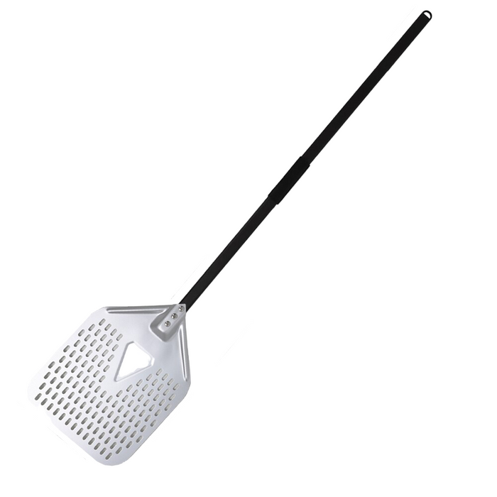 Anygleam Pizza Shovel 30 cm x 125cm Silver for Perforated Peel with Metal Handle Oven Turning Baking Accessory