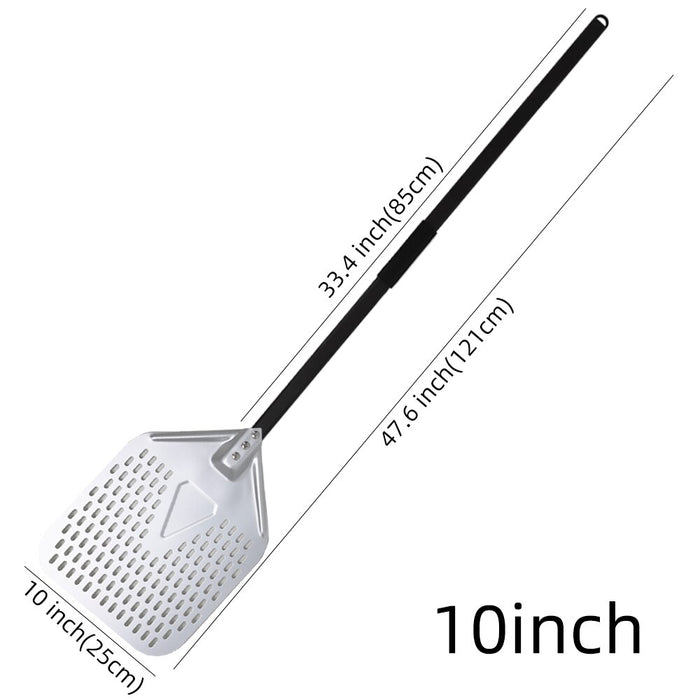 Anygleam Pizza Shovel 25cm X 121cm Silver for Perforated Peel with Metal Handle Oven Turning Baking Accessory