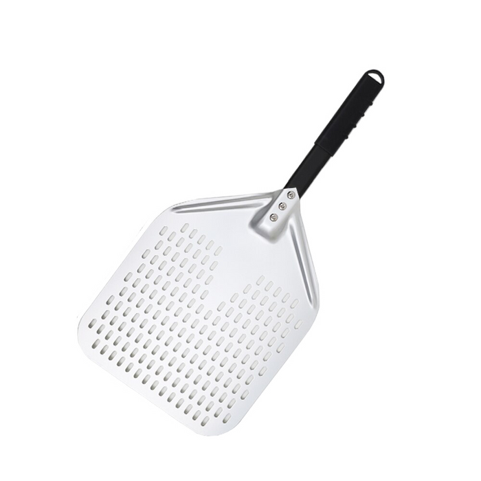 Anygleam Pizza Shovel 28cm X 58cm Silver for Perforated Peel with Metal Handle Oven Turning Baking Accessory