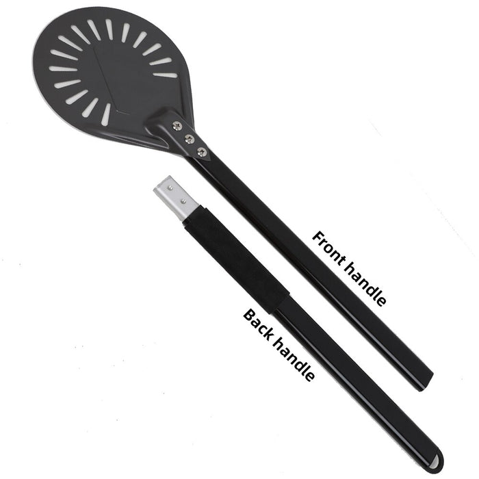 Anygleam Pizza Shovel 98cm Silver for Perforated Peel with Metal Handle Oven Turning Baking Accessory