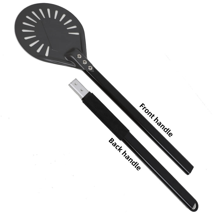 Anygleam Pizza Shovel 102.5cm Dark Grey for Perforated Peel with Metal Handle Oven Turning Baking Accessory