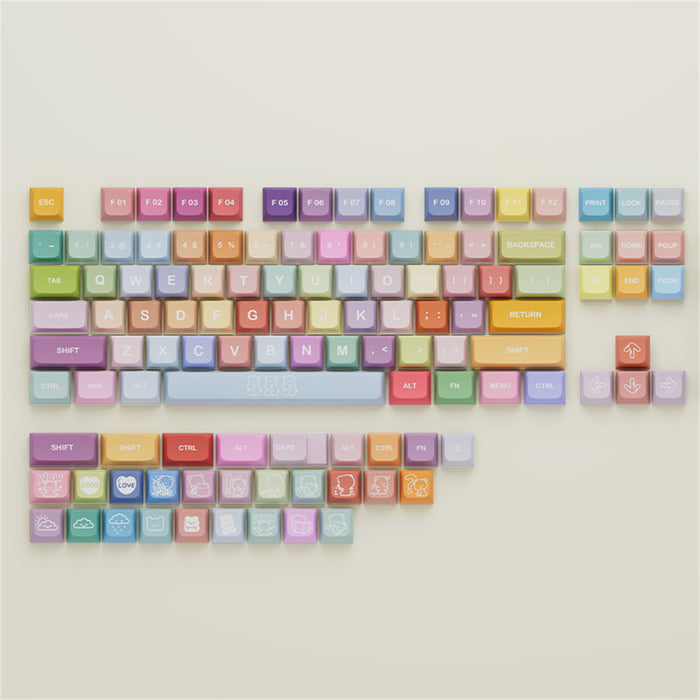 Anymob Keycap Keyboard Gummy Bears 133 Keys Colorful Mechanical Gaming DIY Dye Touch Clicks