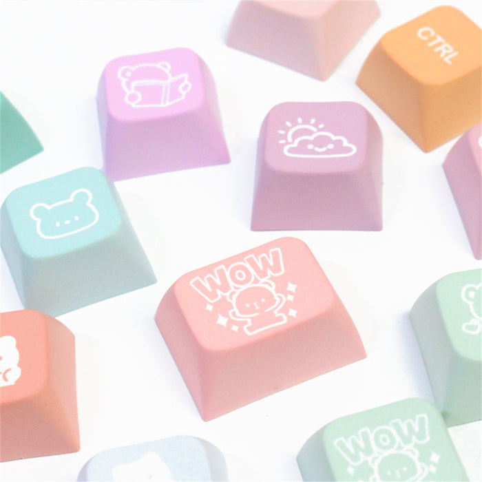 Anymob Keycap Keyboard Gummy Bears 133 Keys Colorful Mechanical Gaming DIY Dye Touch Clicks