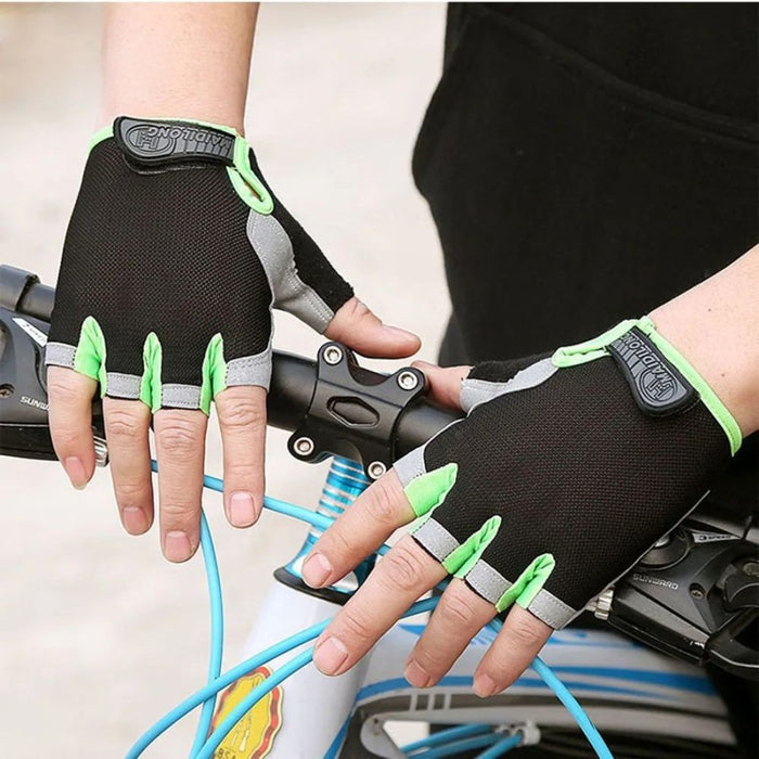 Anygloves Winter Gloves Blue Large New Cycling Anti Slip Half Finger Gloves Breathable Anti Shock Bike Bicycle Fitness Gym Anti Sweat For Women Men