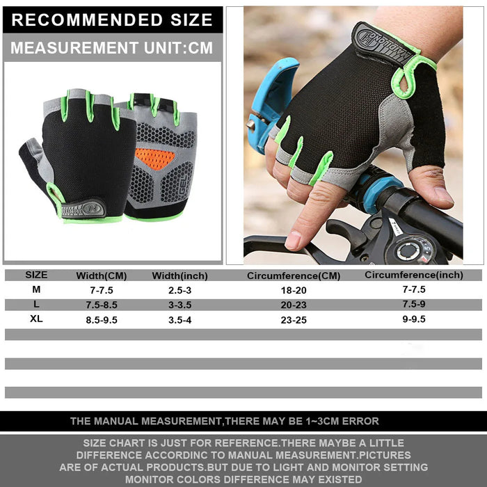 Anygloves Winter Gloves Blue Medium New Cycling Anti Slip Half Finger Gloves Breathable Anti Shock Bike Bicycle Fitness Gym Anti Sweat For Women Men