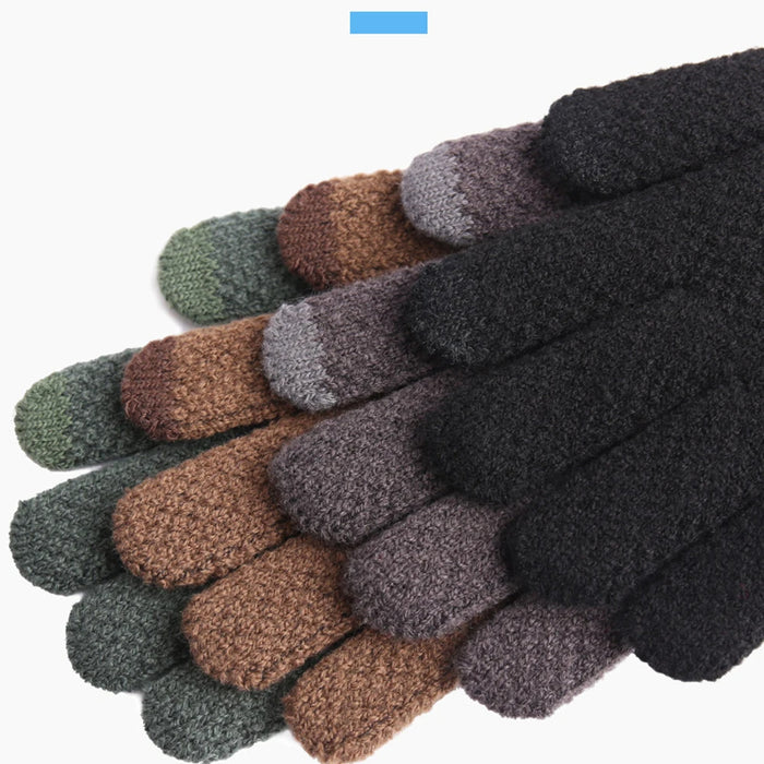 Anygloves Winter Gloves Black Thicken Warm Cotton Waterproof Windproof Business Knitted Mitten Autumn For Men