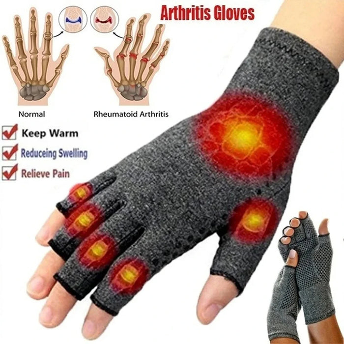 Anygloves Winter Gloves Gray Color Large Anti Arthritis Therapy And Ache Pain Joint Relief Washable Cycling Mittens For Women Men