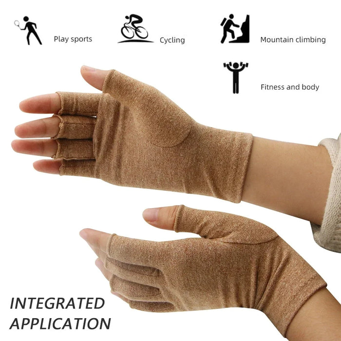 Anygloves Winter Gloves Gray Color Large Anti Arthritis Therapy And Ache Pain Joint Relief Washable Cycling Mittens For Women Men