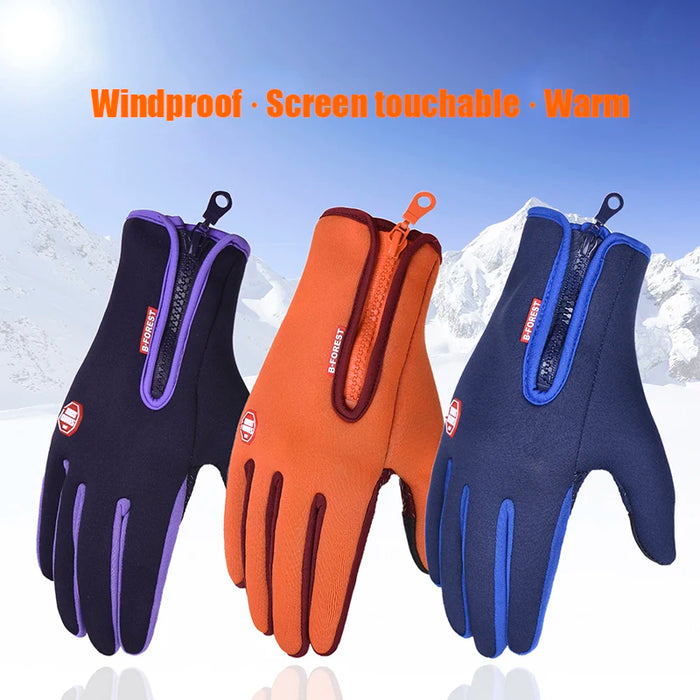 Anygloves Winter Gloves Blue Medium Warm Waterproof Windproof Thermal Cycling Ski Outdoor Sports Snowboard Hiking Motorcycle For Women Men