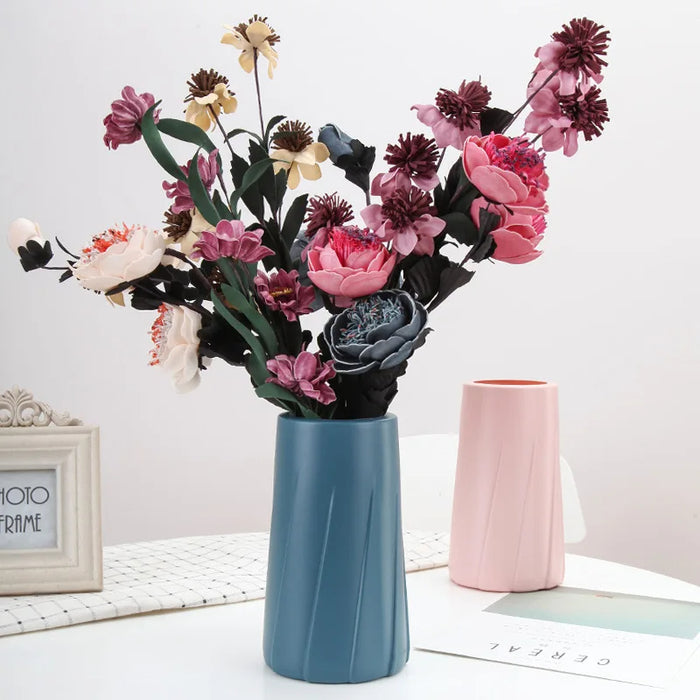 Anyhouz Flower Vase Blue Medium Nordic Plastic Table Decor