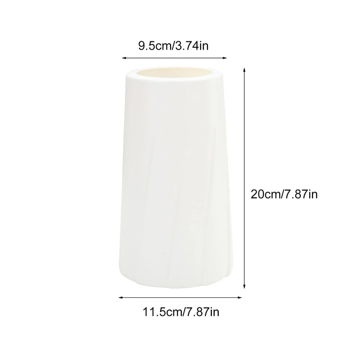 Anyhouz Flower Vase White Medium Nordic Plastic Table Decor