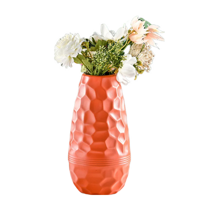 Anyhouz Flower Vase Coral Red Large Meteorite Nordic Style Table Decor