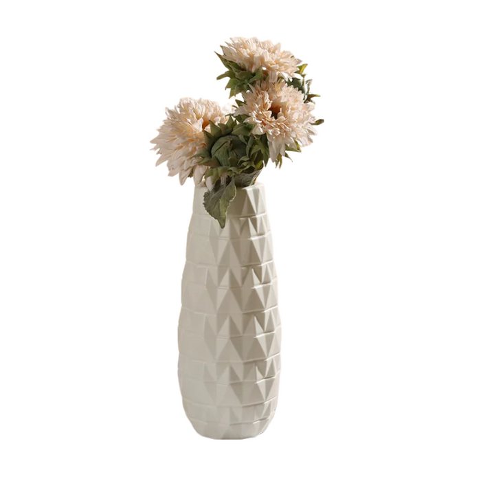 Anyhouz Flower Vase White Large Design Nordic Plastic Floral Pot Home Decor