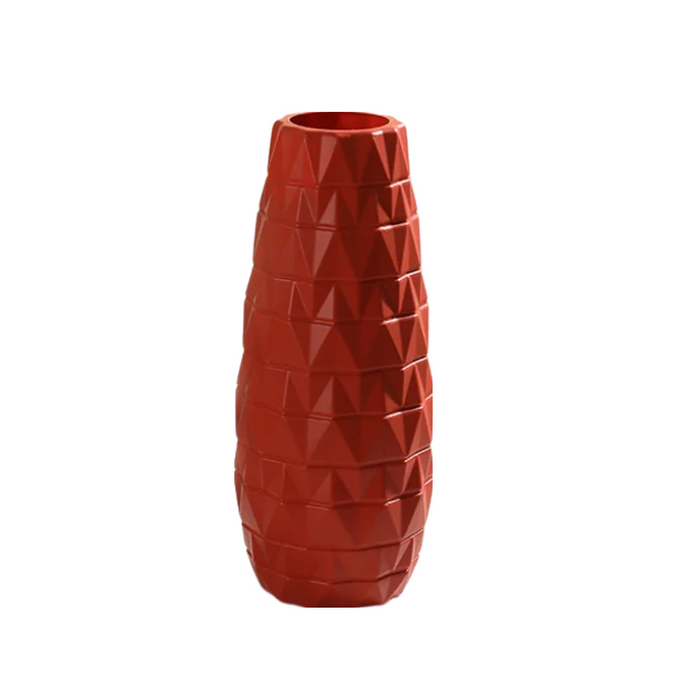 Anyhouz Flower Vase Coral Red Large Nordic Plastic Floral Pot Home Decor