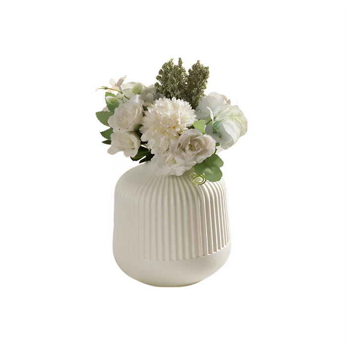 Anyhouz Flower Vase White Small Nordic Plastic Pot Home Decor