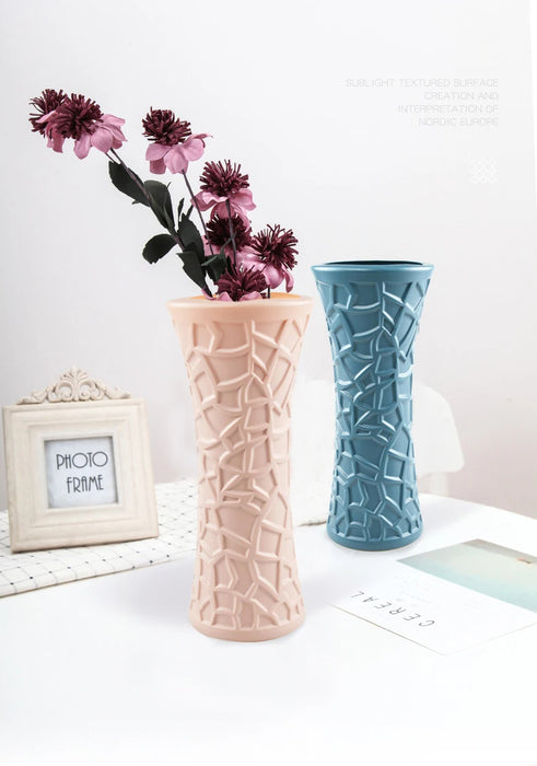 Anyhouz Flower Vase Pink Large Geometric Nordic Style Pot Home Decor