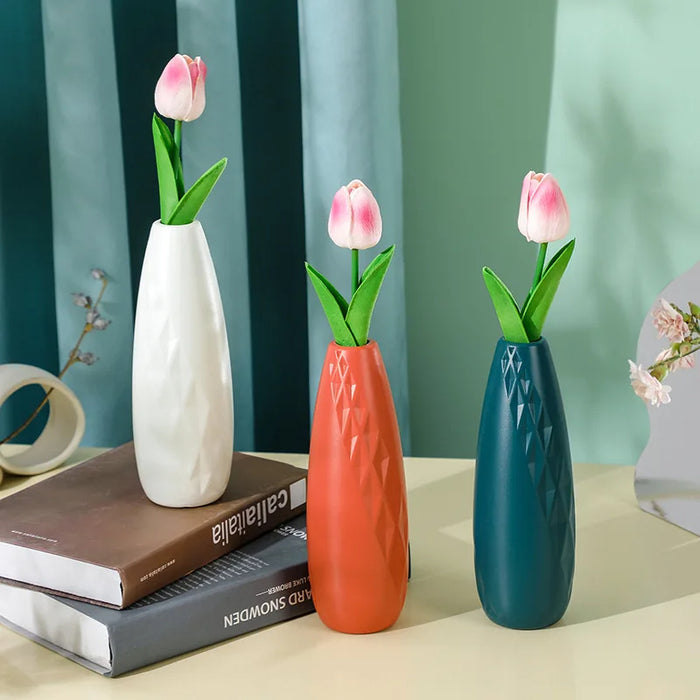 Anyhouz Flower Vase Coral Red Small Nordic Style Pot Table Decor