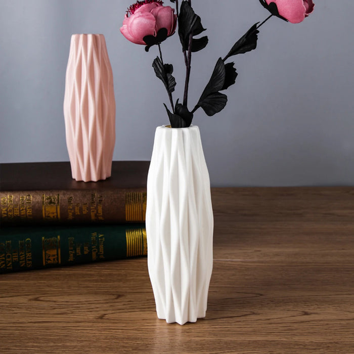 Anyhouz Flower Vase White Small Geometric Nordic Style Pot Home Decor