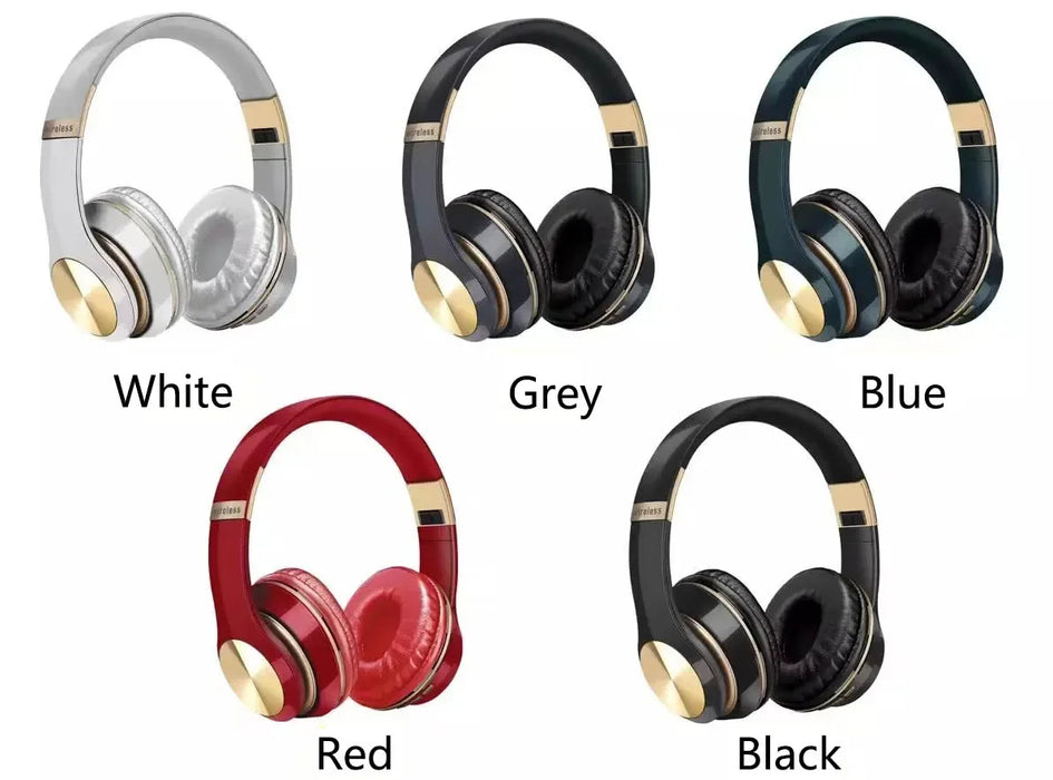 Anymob Headphone Red T5 Bluetooth Wireless Noise Canceling With Microphone Headsets