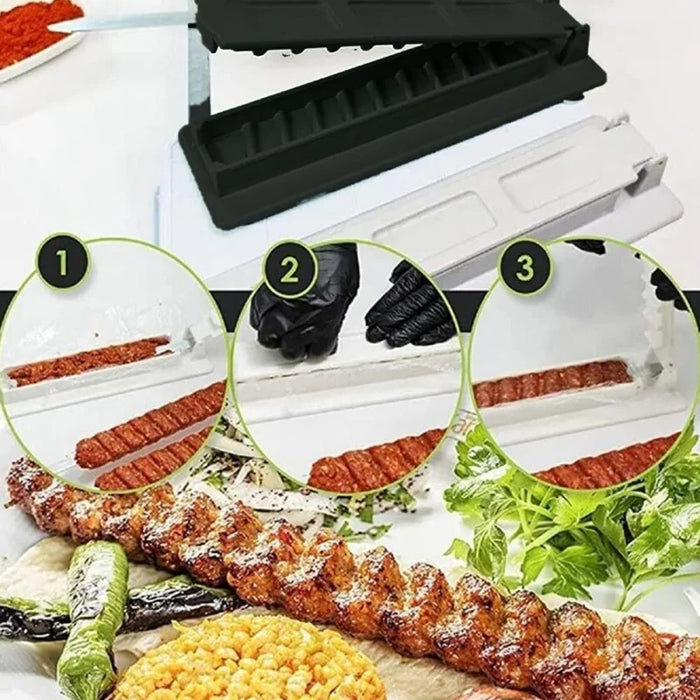 Anygleam Barbecue Grill Molder Green Plastic Press Maker Skewer Barbecue Tools