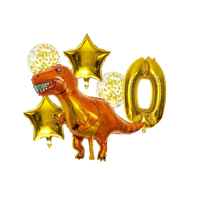 Anyparty Balloons Gold 32inch Number 0 Set Dinosaur Theme Party Decor