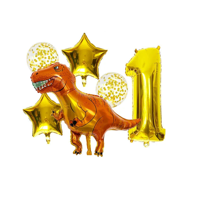 Anyparty Balloons Gold 32inch Number 1 Set Dinosaur Theme Party Decor