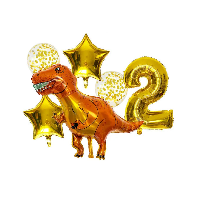 Anyparty Balloons Gold 32inch Number 2 Set Dinosaur Theme Party Decor