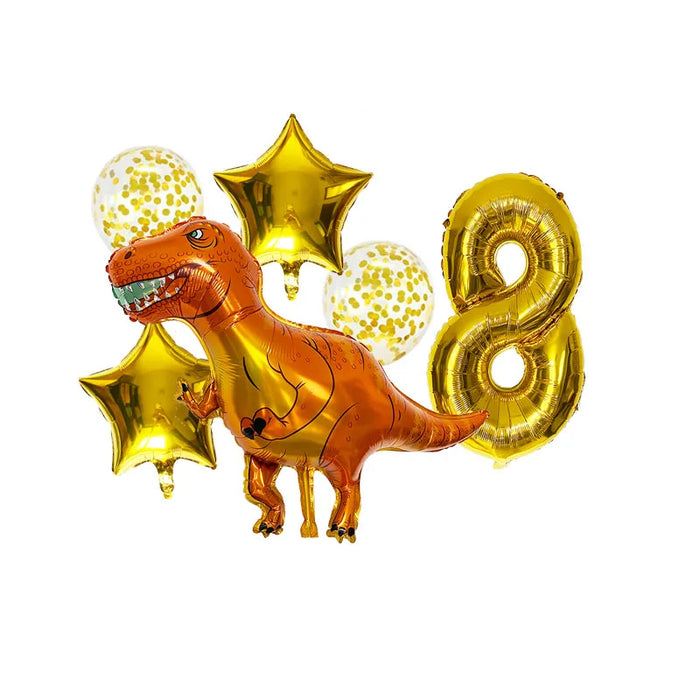 Anyparty Balloons Gold 32inch Number 8 Set Dinosaur Theme Party Decor