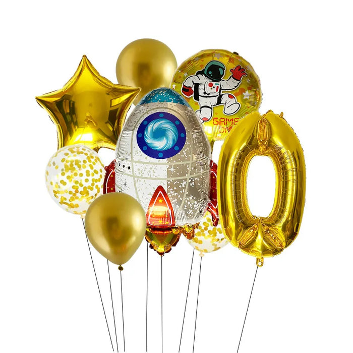 Anyparty Balloons Gold 32inch Number 0 Set Outer Space Theme Party Decor