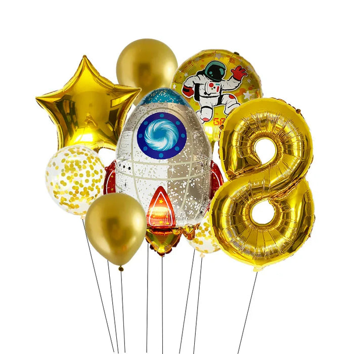 Anyparty Balloons Gold 32inch Number 8 Set Outer Space Theme Party Decor