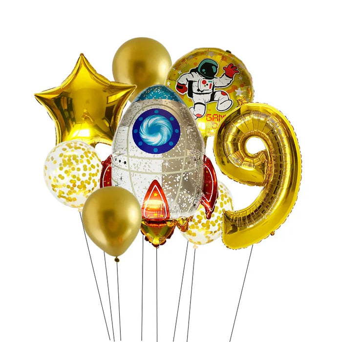 Anyparty Balloons Gold 32inch Number 9 Set Outer Space Theme Party Decor