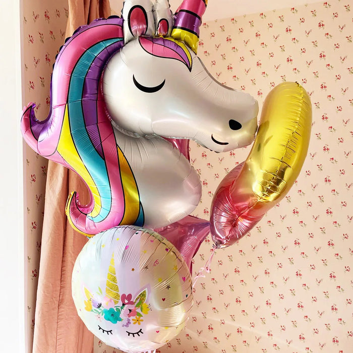 Anyparty Balloons Rainbow 32inch Number 1 Set Unicorn Theme Party Decor