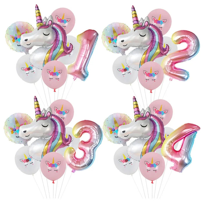 Anyparty Balloons Rainbow 32inch Number 6 Set Unicorn Theme Party Decor