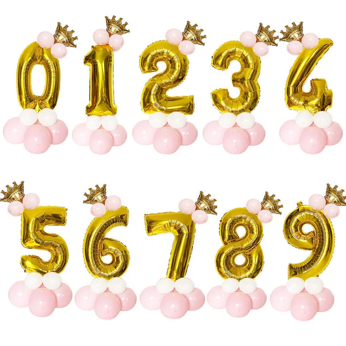 Anyparty Balloons Gold 32inch Number 6 Set With Crown Party Decor