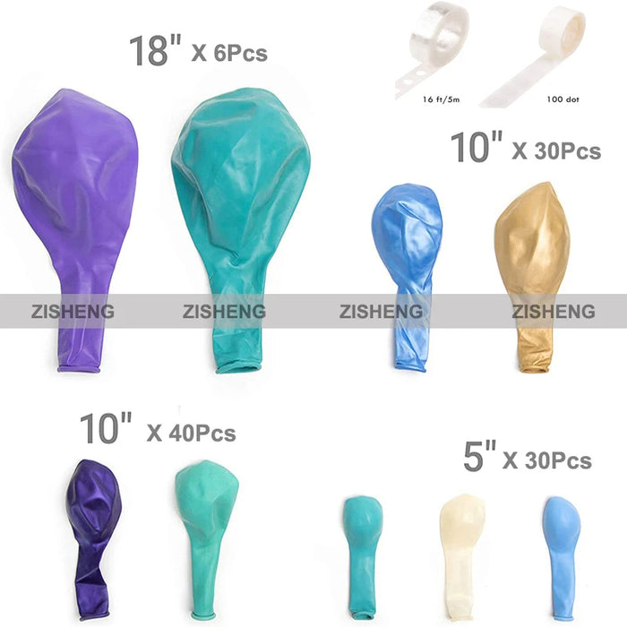 Anyparty Balloons Purple Blue 98Pcs Mermaid Theme Party Decor