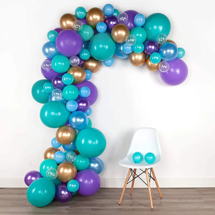 Anyparty Balloons Purple Blue 98Pcs Mermaid Theme Party Decor