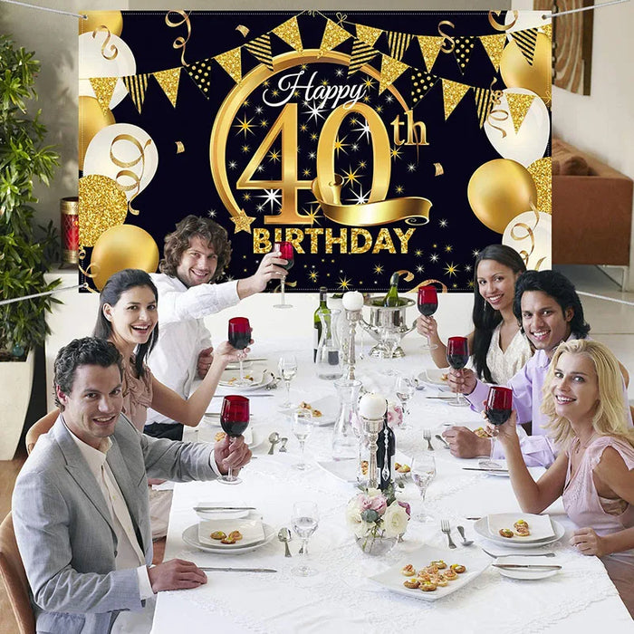 Anyparty Balloons 40th Birthday Metallic Garland Kit With Backdrops Party Decor