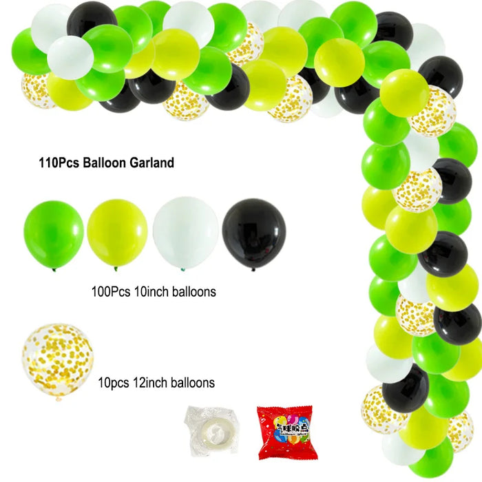 Anyparty Balloons Green Black 110Pcs Table Garland Arch Jungle Theme Party Decor