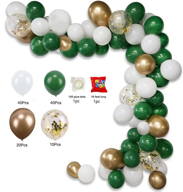 Anyparty Balloons Green White Gold 11oPcs Garland Arch Party Decor