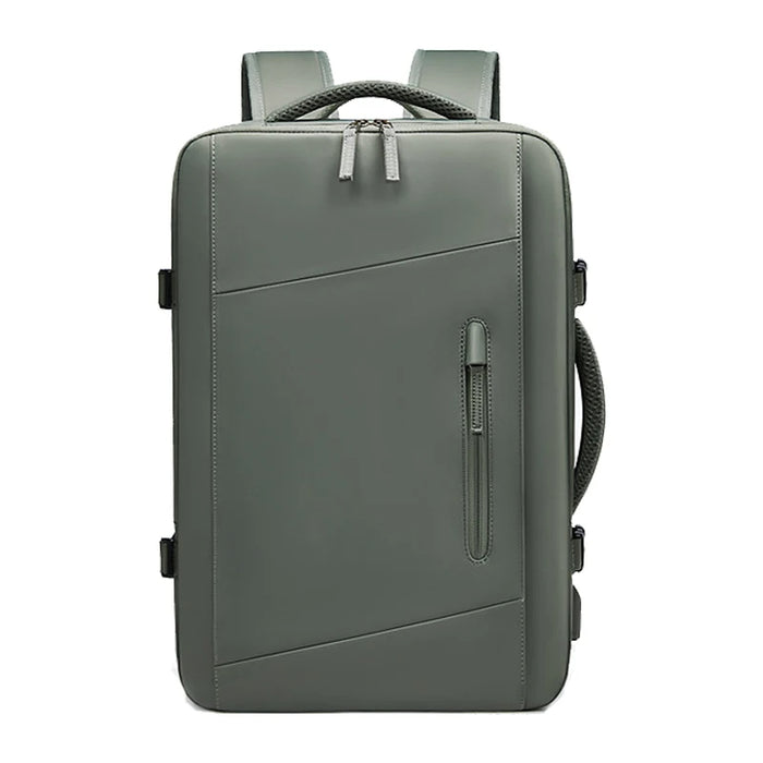 Anypack Backpack Army Green Waterproof With USB Charging Port Expandable Multi Compartment Anti Theft Travel Bag