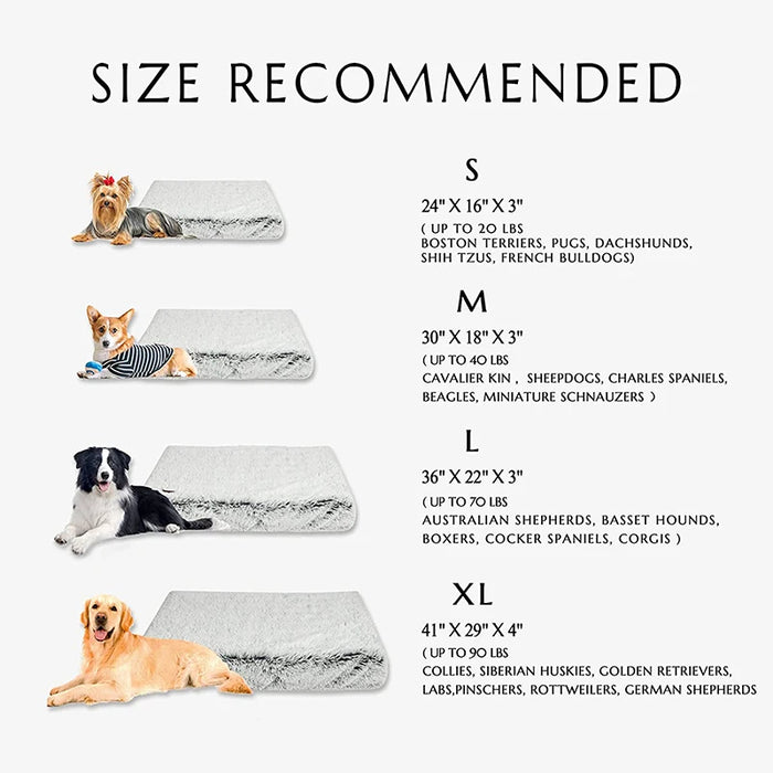 Anywags Pet Bed White Removable Calming Soft Plush Cushion Mat