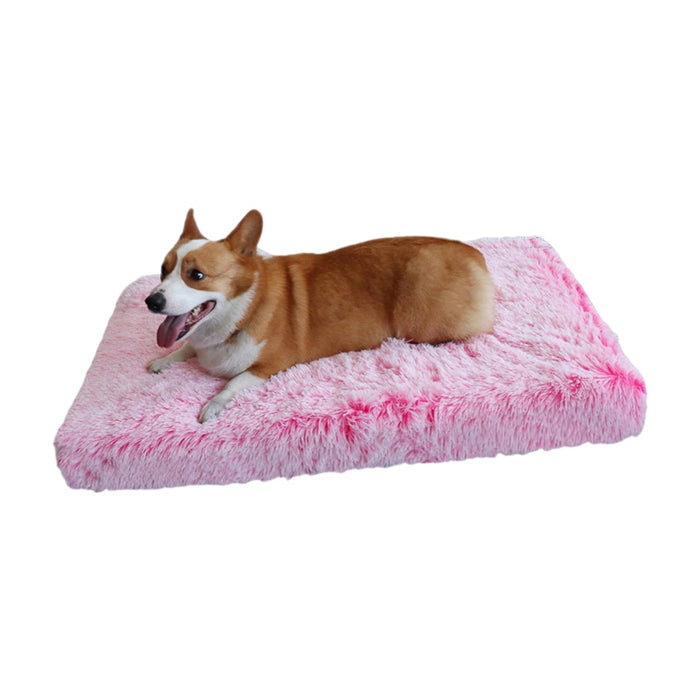 Anywags Pet Bed Pink Removable Calming Soft Plush Cushion Mat