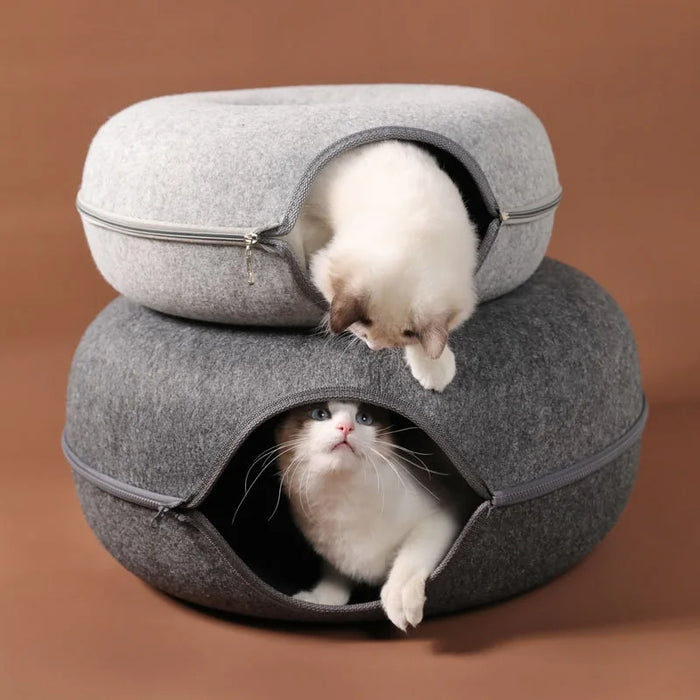 Anywags Pet Bed Grey Cat Tunnel Dual Use Indoor Kitten Toys