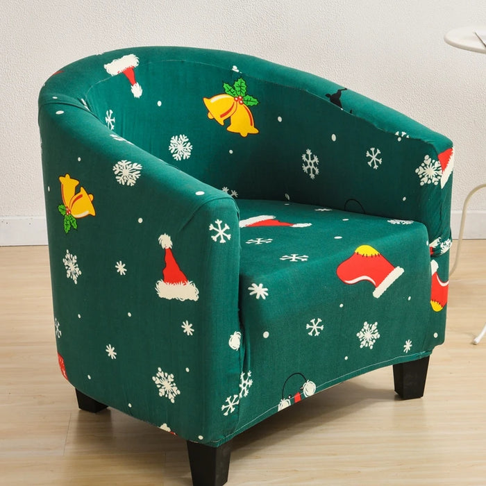 Anyhouz Chair Cover Green Christmas Design Dust Proof Tub Slipcover Home Decor