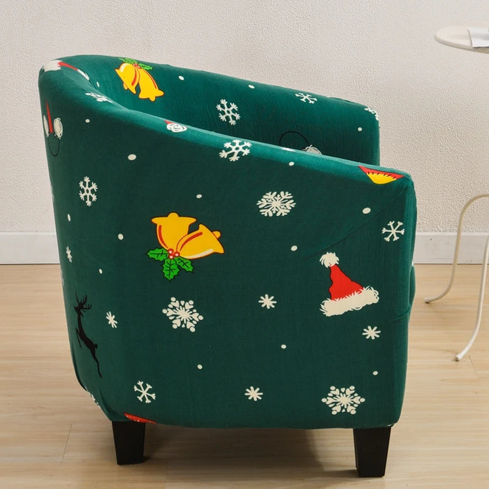 Anyhouz Chair Cover Green Christmas Design Dust Proof Tub Slipcover Home Decor