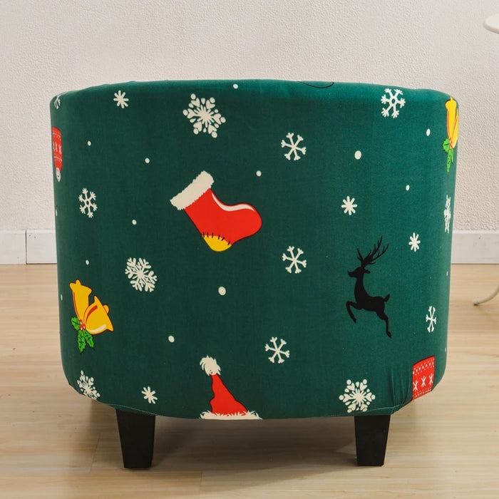 Anyhouz Chair Cover Green Christmas Design Dust Proof Tub Slipcover Home Decor