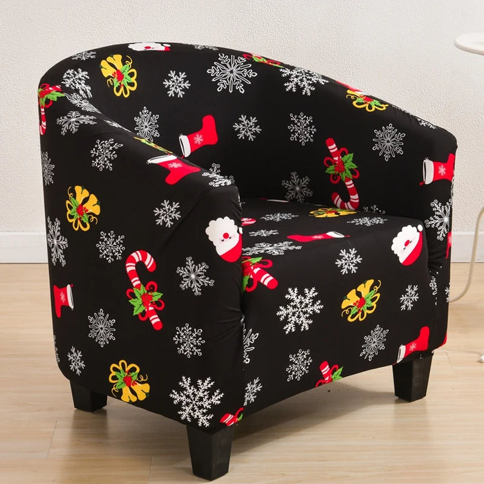 Anyhouz Chair Cover Black Christmas Design Dust Proof Tub Slipcover Home Decor