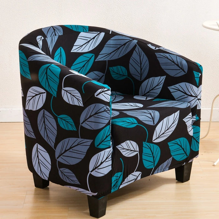 Anyhouz Chair Cover Black Leaf Design Dust Proof Tub Slipcover Home Decor