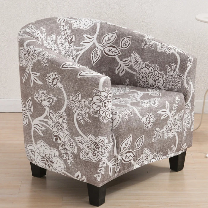 Anyhouz Chair Cover Light Gray Bohemian Style Dust Proof Tub Slipcover Home Decor